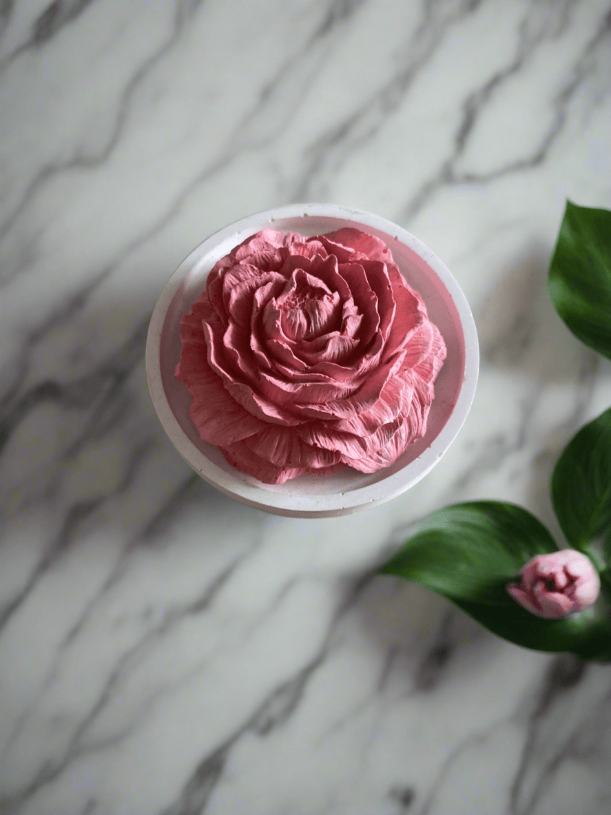 Peony Tabletop Diffuser – Natural Clay Home Fragrance (Reusable) - Qi Waxworks